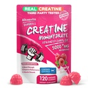 NSF Certified Creatine Gummy - Creatine Monohydrate Gummies 5000mg for Men & Women -120 Gummies Advanced Formula, Muscle Strength, Muscle Builder, Energy Boost, Pre-Workout Supplement-Raspberry