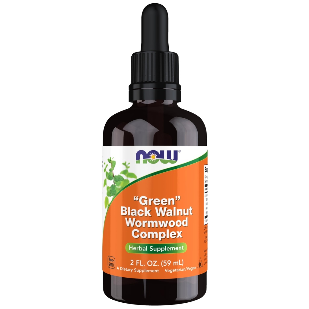 NU Kosttilskud, Green Black Walnut Wormwood Complex Flydende med Dropper, Urte Supplement, 2 -Ounce