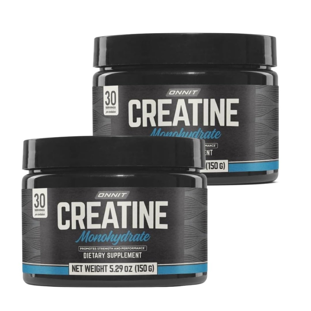 ONNIT Creatine Monohydrate Powder, IGEN™ Non-GMO Tested – 5g Premium Creatine for Muscle Strength, Power & Lean Mass, Supports Brain Health & Cellular Energy, Unflavored, 30 Servings, 5.29 oz 2-Pack