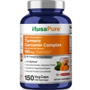 NusaPure Turmeric Curcumin Complex Capsules, 150 mg, 150 Veg Capsules (Gluten Free, Non-GMO)