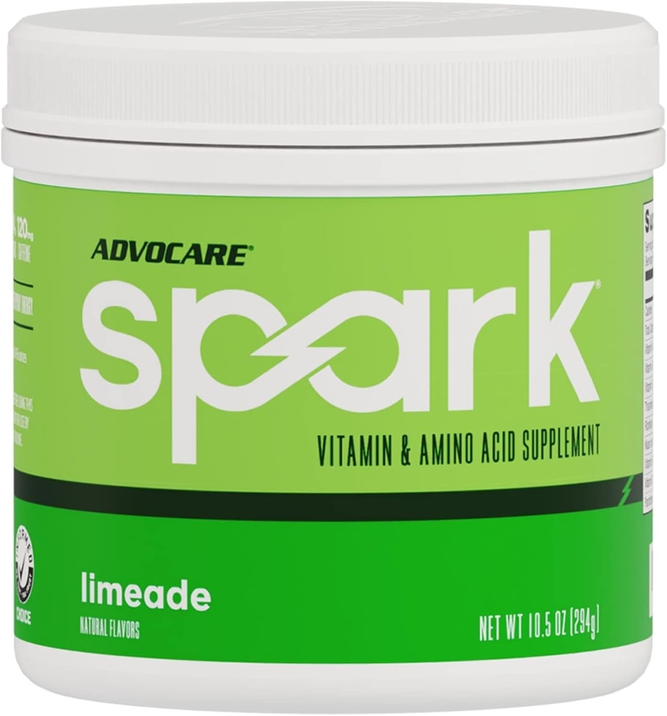 AdvoCare Gnist - Energy Drink Mix - Vitamin & Aminosyre supplement - Understøtter Energy & Focus - Bærbar immunforsvar - Sukkerfri - Limeade (10