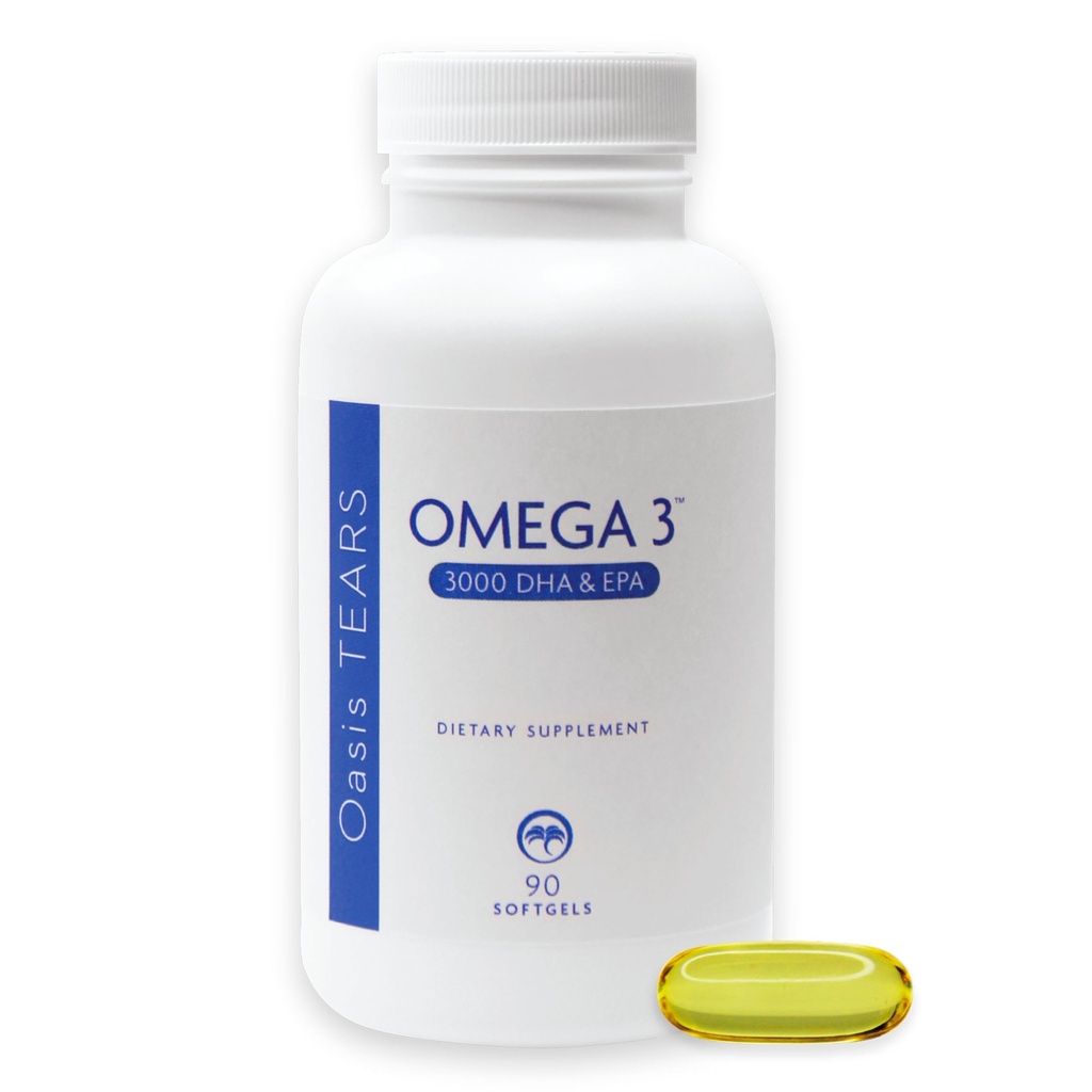 Oasis TEARS ON3000 Omega™ 3 Fish Oil 3000mg DHA & EPA Dietary Supplement | 90 Softgels | Non-GMO, Gluten-Free, Dairy-Free