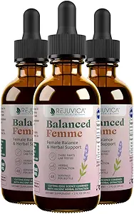 Rejuvica Sundhed Balanceret Femme - Menopause Support til Hot Flashs & Kvindelig Balance - Flydende levering til bedre Absorption - Black Cohosh, Dong Quai, Vitex, Maca Root & Mere!