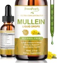 GREENPEOPLE Mullein Drops til Lungs & Lympletic Drainage - 13-in-1 Botanisk Blend w / Marshmallow Root, Elderberry, Oregano for Respiratory Support - Lung Detox til Rygere - Alkohol- Free, 2 fl