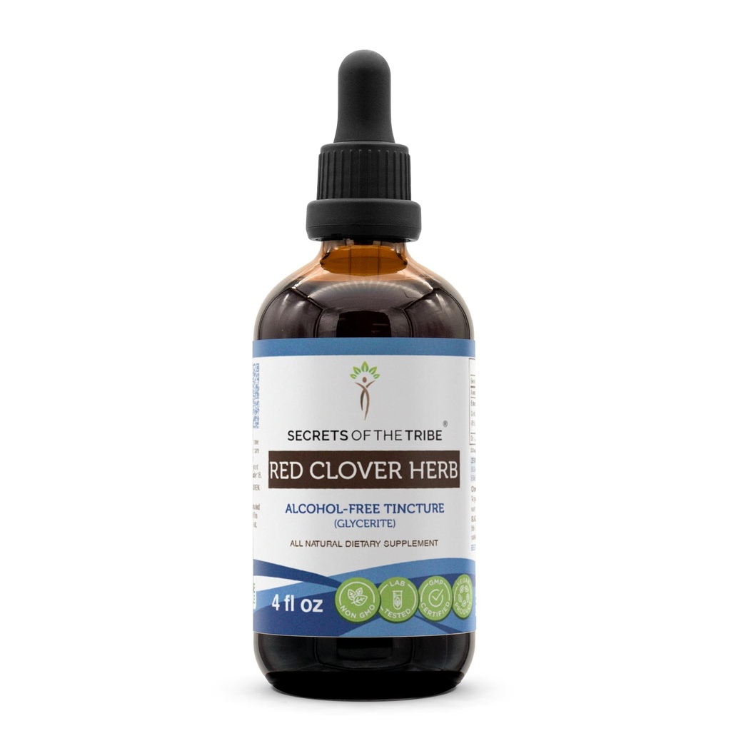 Red Clover Herb USDA Organic Tincture against 124; Alkohol- GRATIS Extract, High- Potency Herbal Drops against 124; Fremstillet af 100% Certified Organic Red Clover Herb (Trifolium Pratense) Tørret Leaf og blomst 4 oz
