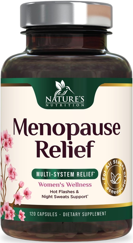 Menopause Kosttilskud til kvinder - Menopause Relief Support Probiotika med Black Cohosh, Natural Support for Mild Hot Flashs & Night Sweats & PH Balance Support Supplement - 120 Kapsler