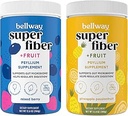 Bellway Super Fiber Powder + Frugt, Sukker Free Organic Psyllium Husk Powder Fiber Supplement for regelmæssighed, Bloating Relief & Gut Health, Non- GMO, Blandede bær & Ananas Passionsfrugt