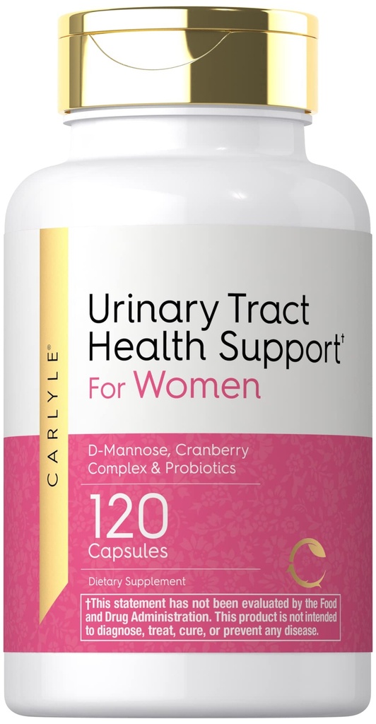 Carlyle Urinary Tract Sundhed for kvinder; 120 Kapsler; 124; Relief for kvinder; 124; med D- Mannose, Cranberry Complex & Probiotics
