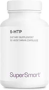 Supersmart 5- HTP 100mg per dag (høj renhed) - 98% 5- HTP Supplement - Griffonia Simplicifolia Extract - 5- HydroxyTryptoPhan Mester124; Non- GMO & Gluten Free - 90 Vegetariske kapsler