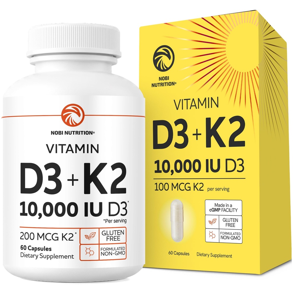 Vitamin D3 K2 5000 IE for immunsystem, stærke knogler og tænder Support