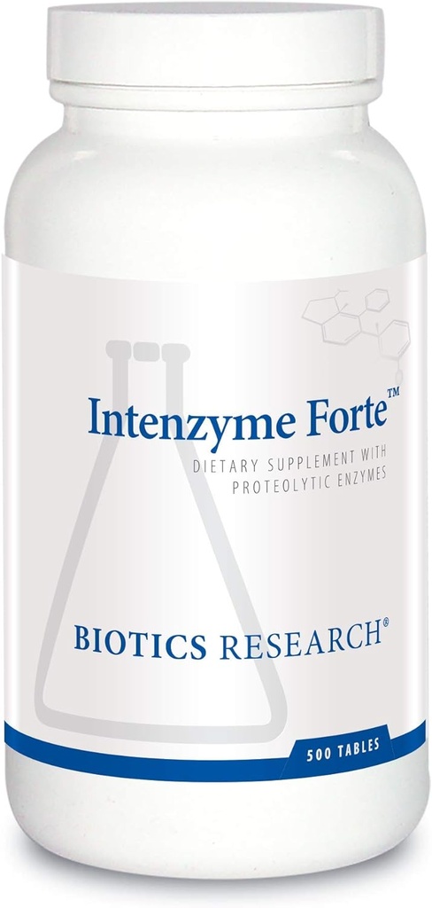 Bioteknologi Forskning Intenzyme Forte ™ Proteolytiske pankreatiske enzymer, Pancreatin, Bromelain, Papain, Lipase, Amylase- Supplement Understøtter sund Protein Digestion- Immun & Circulatory Funktion 500 tabletter
