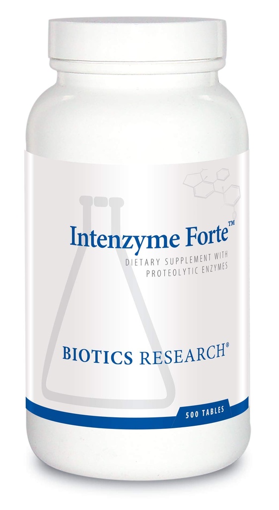Bioteknologi Forskning Intenzyme Forte ™ Proteolytiske pankreatiske enzymer, Pancreatin, Bromelain, Papain, Lipase, Amylase- Supplement Understøtter sund Protein Digestion- Immun & Circulatory Funktion 500 tabletter