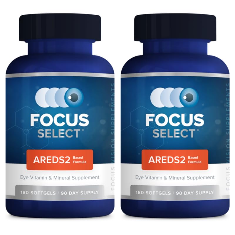 Fokus Select AREDS2 Based Eye Vitamin - Mineral Supplement - AREDS2 Based Supplement for Eyes (360 ct. 180 Day Supply) - AREDS2 Based Low Zink Formel - Eye Vision Supplement og Vitamin