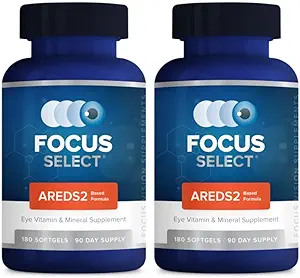 Fokus Select AREDS2 Based Eye Vitamin - Mineral Supplement - AREDS2 Based Supplement for Eyes (360 ct. 180 Day Supply) - AREDS2 Based Low Zink Formel - Eye Vision Supplement og Vitamin