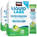 Force Factor Liquid Labs Electrolytes Powder Packets—Lemon Lime—Hydration Packets to Make Electrolyte Water with 5 Essential Electrolytes, Vitamins, Minerals, and Antioxidants, 40 Stick Packs, 2-Pack