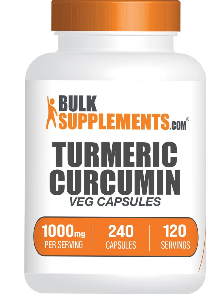 Bulkaddiments.com Gurkemeje Extract Kapsler - Gurkemeje Supplement, Gurkemeje Curcumin Supplement 1000mg - Gluten Free, 240 Veg Kapsler (pakning med 1)