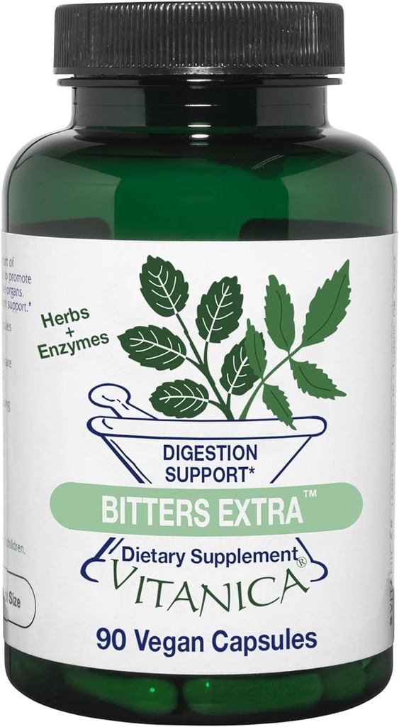 Vitanica Bitters Extra, Digestion Support, Vegan, 90 Capsules