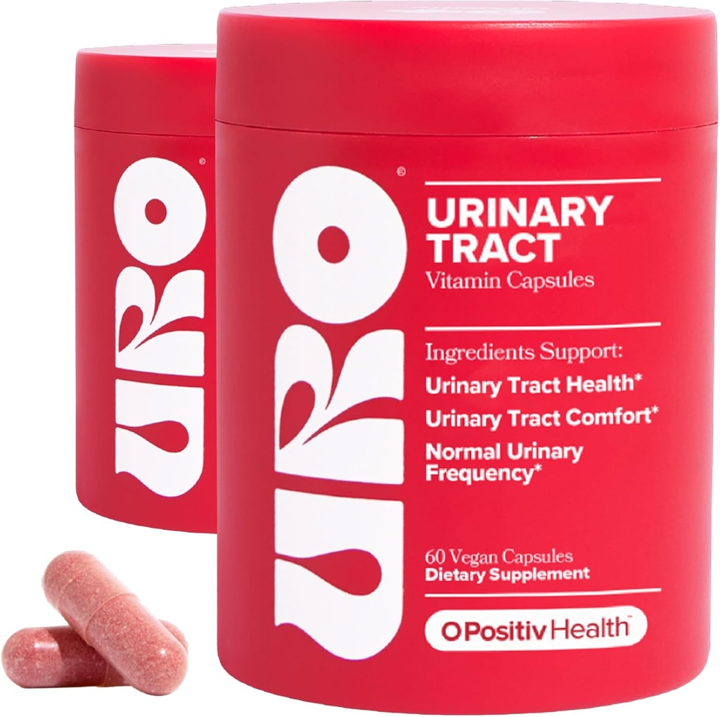 O Positiv URO Urinary Tract Health Supplement for Women, 60 Count (Pack of 2) - Urinary Support Vitaminer med Pacran Complete Cranberry Extract, D- Mannose, & C-vitamin - Vegan & Gluten- Free