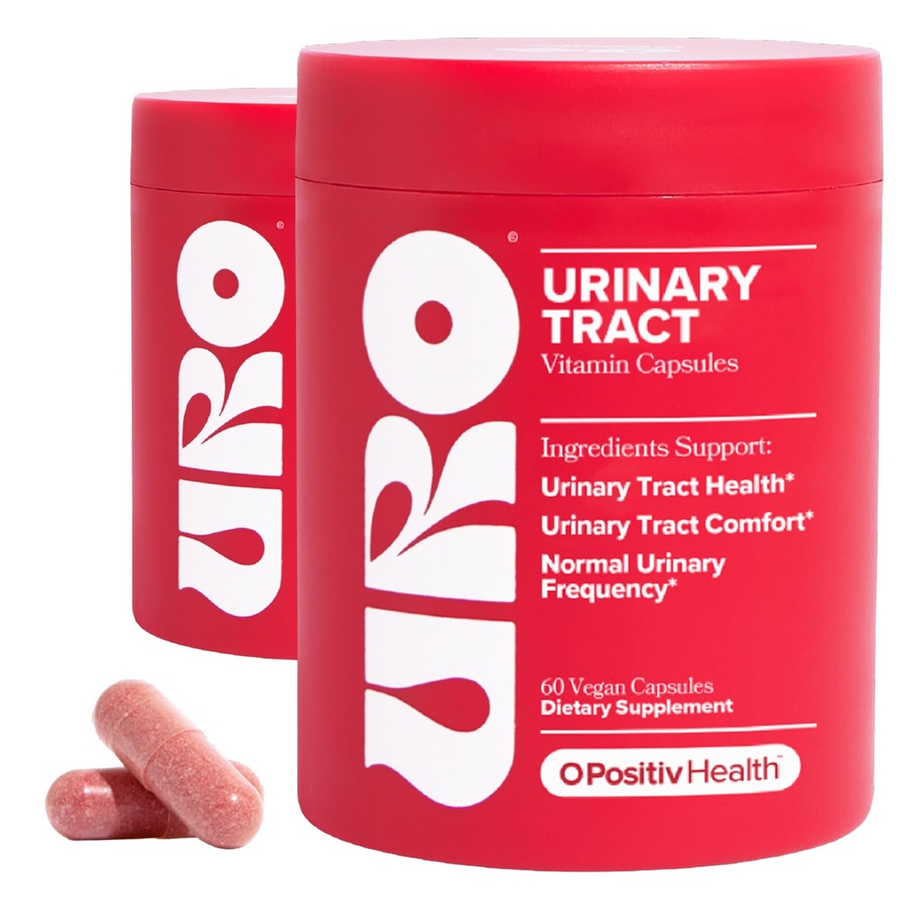 O Positiv URO Urinary Tract Health Supplement for Women, 60 Count (Pack of 2) - Urinary Support Vitaminer med Pacran Complete Cranberry Extract, D- Mannose, & C-vitamin - Vegan & Gluten- Free