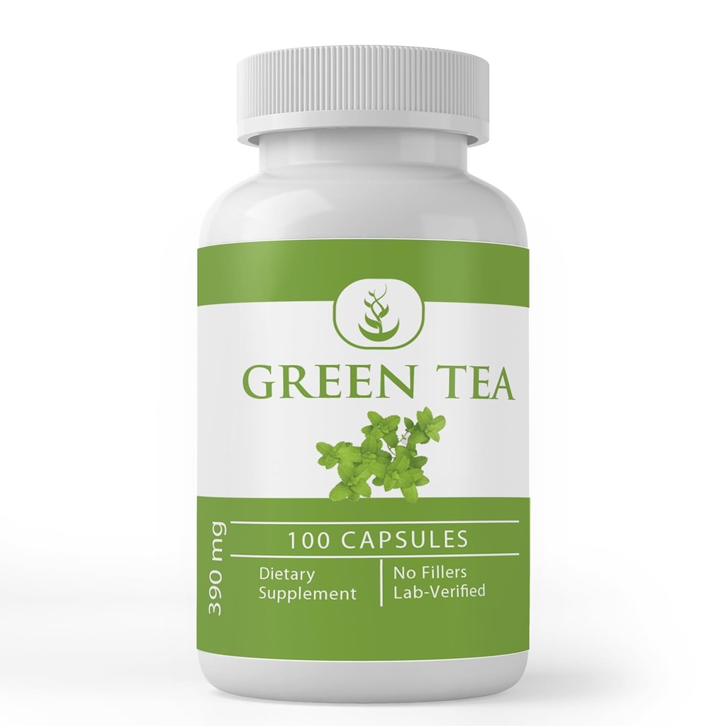 PURE ORIGINAL INGREDIENSER Green Tea Extract, (100 kapsler) Altid ren, ingen tilsætningsstoffer eller fyldstoffer, Lab Verified