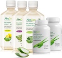 AloeCure Organic Aloe Vera fordøjelsessæt - 5 Pack - Grape, Natural, Lemon Flavor Juice, 2pcsxAloe Vera Kapsler 60caps