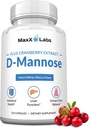 D Mannose Capsules - Hurtig fungerende 1400 MG ekstra styrke DMannose Capsule for Blogen Sundhed med Potent Cranberry Extract & Hibiscus Flower Understøtter UTI Relief Supplement - 120 Ct