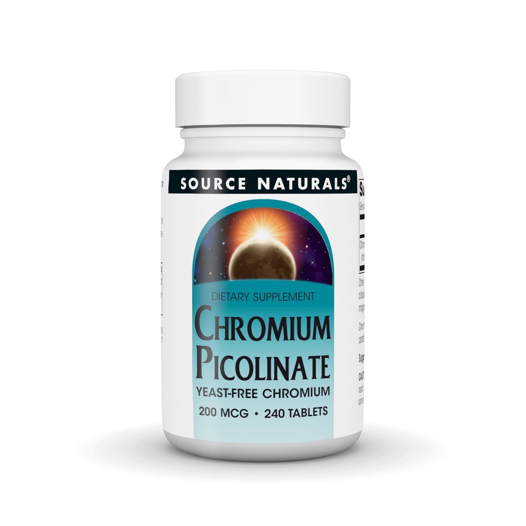 KILDE NATURALER Chrom Picolinate 200 Mcg Tablet, 240 Tælling