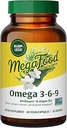 MegaFood Vegan Omega 3 6 9 - Burp - mindre supplement - 600 mg Plant- baseret Omega-3 & 150 mg DHA per servering - hjerte, hjerne, Vision & fælles støtte - Fish Oil Alternative - 60 kapsler, 30 Servere