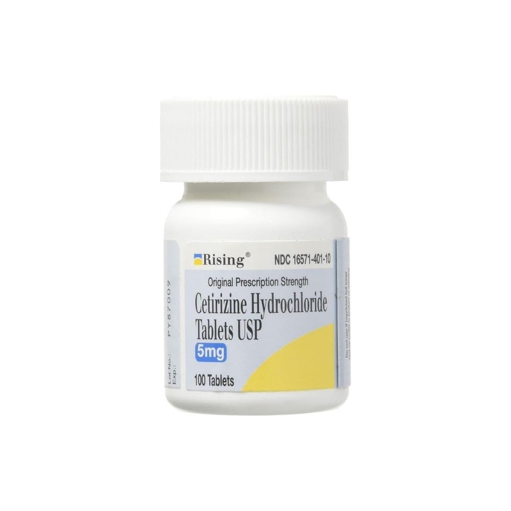 Rising Pharma - Cetirizine HCL 5 mg - Antihistamine Seasonal Allergy Tablets - 100 tablets