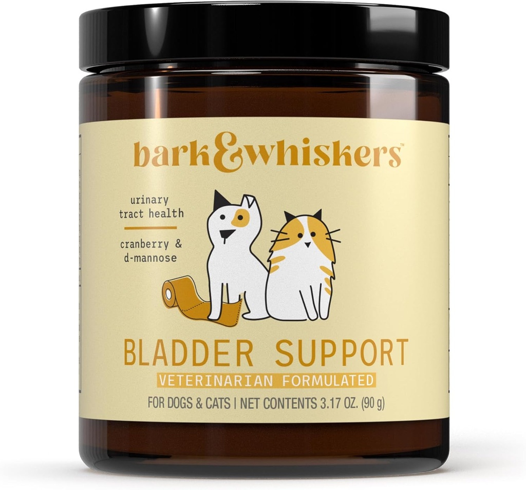 Bark & Whiskers Brege Support, 3.17 Oz. (90 g), 90 Scoops, Understøtter Urinary Tract Health, med Cranbery & D- Mannose, Vet Formuleret, Non- GMO, Dr. Mercola