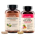 NatureWise [1] Ashwagandha for Stress + GABA & L-Theanine - 60 Capsules[30-Day Supply] + [1] Liver Balance - Milk Thistle, Dandelion, Turmeric - 60 Capsules[30-Day Supply]