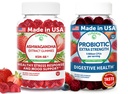 Lunakai USA Made Ashwagandha KSM-66 & Probiotic Gummies Bundle – Daily Mood & Digestive Support – 60 Non-GMO Gummies Each