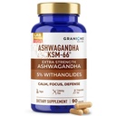 Granions KSM66 Ashwagandha Supplements - 1,050 mg, 5% Withanolides, Clinically Studied KSM-66 Root Extract Pills - Vegan Stress and Focus Support for Men and Women - 90 KSM 66 Ashwagandha Capsules