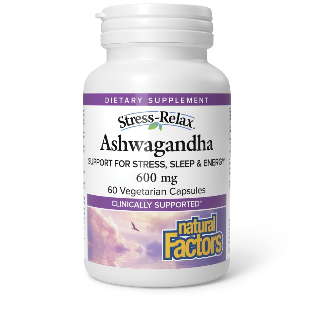 Natural Factors Stress-Relax® KSM-66 ASHWAGANDHA®, 60 Vegetarian Capsules