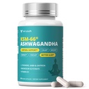 KSM-66 Ashwagandha Cortisol Supplement for Women with L-Theanine, GABA, Saffron, Magnesium Glycinate and Vitamin D3 for Calm Focus, Mood Balance-Gluten Free, GMO Free - 60 Vegan Capsules