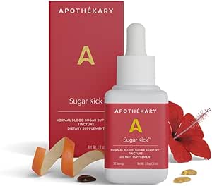 Apothékary Sugar Kick Herbal Liquid Drops, fordøjelsesstøtte, stofskifte support, 30 Servere
