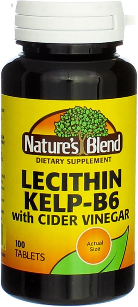 Nature 's Blend Lecithin Kelp- B6 with Cider Vinación 100 Tabs (Model: 079854600704)