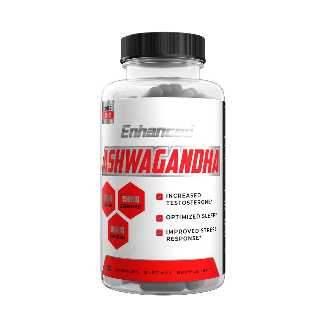 Enhanced Labs Ashwagandha Capsules with Sensoril, Ashwagandha KSM-66 & Shoden - 30 Capsules