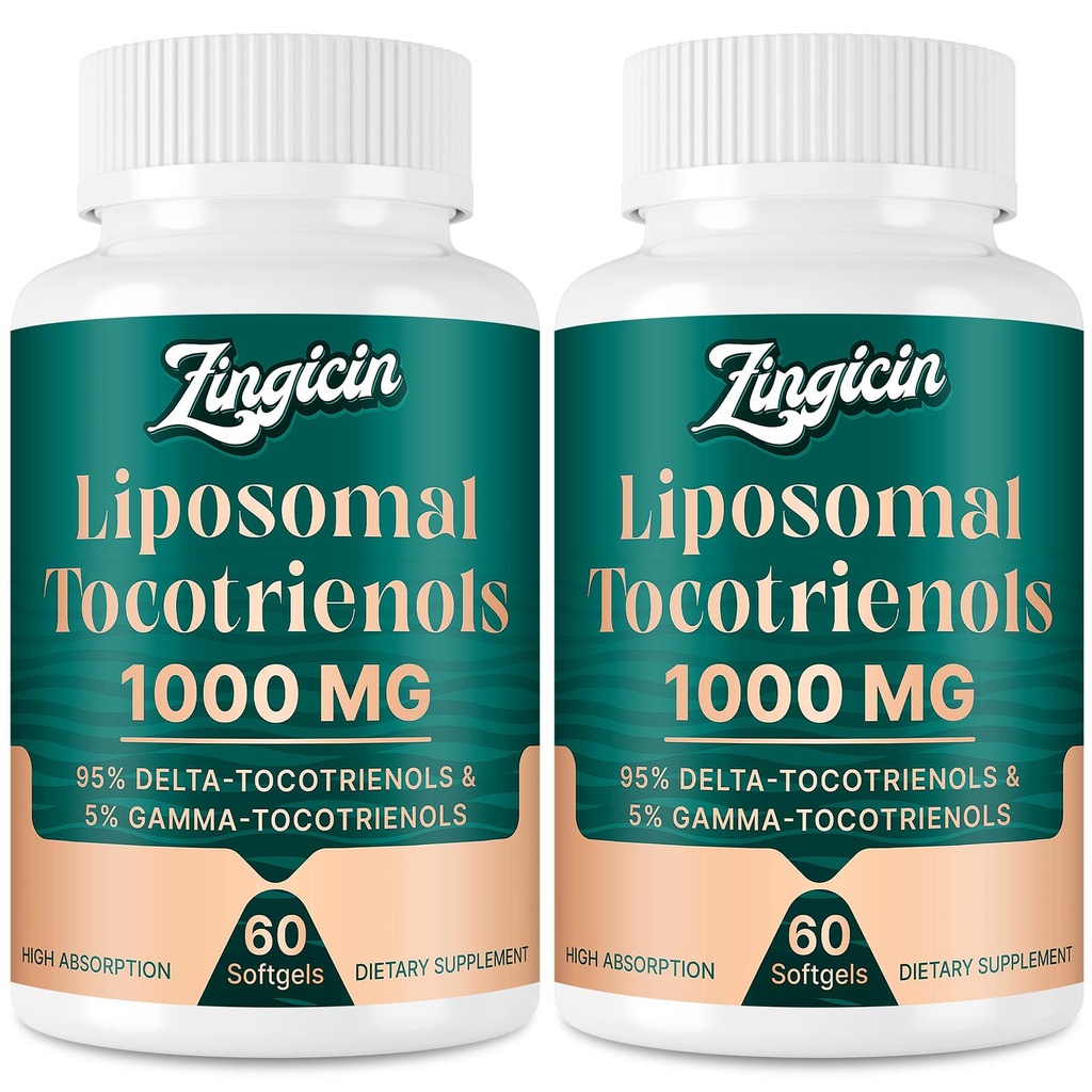 E-vitamin Tocotrienoler - Liposomal Tocotrienoler Supplement 1000mg, Højt Absorbatable Delta Tocotrienol og Gamma Tocotrienol til Knoglehelbred, og Antioxidant Support, 120 Softgels