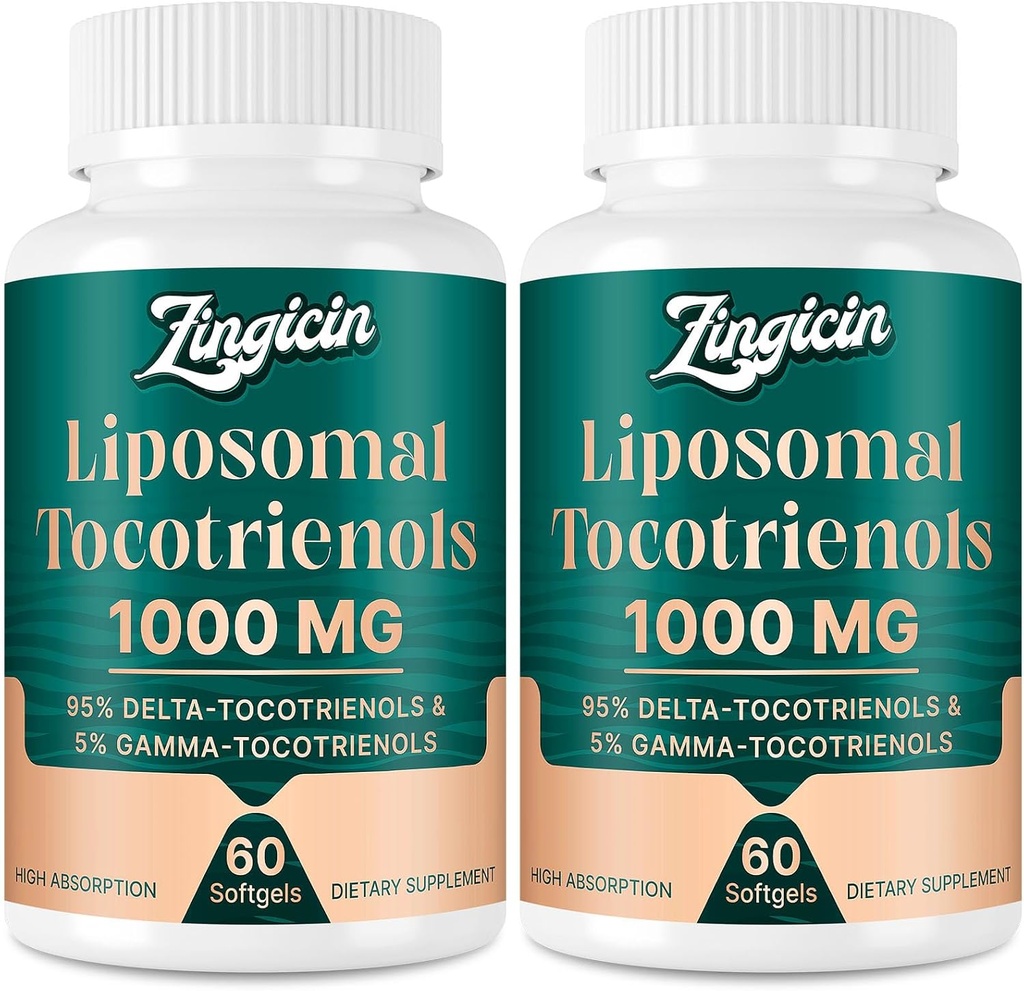 E-vitamin Tocotrienoler - Liposomal Tocotrienoler Supplement 1000mg, Højt Absorbatable Delta Tocotrienol og Gamma Tocotrienol til Knoglehelbred, og Antioxidant Support, 120 Softgels