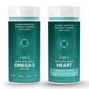 Iwi Omega-3 & Heart Omega-3 Bundle, 30 Servings, Vegan Plant-Based Algae Omega 3, Krill & Fish Oil Alternative, No Fishy Aftertaste