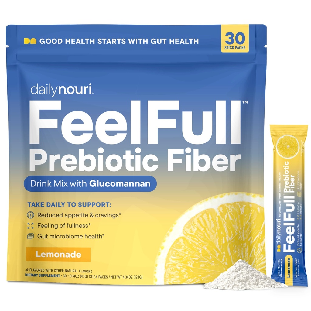Daily Nouri FeelFull Prebiotic Fiber Drink Mix 124; Understøtter Natural Fullness, Appetit & Cravings Control, Gut & Metabolsk Sundhed