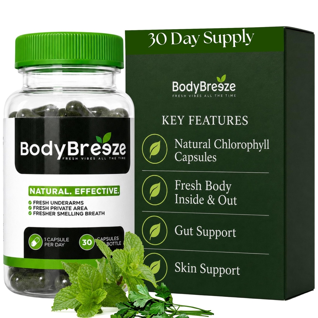 Intern Deodorant Supplement Note 124; Natural Chlorophyll 30 Kapsler til Body Odor Control, Gut Health, og Fresh Breatch Note 124; Vegan, Detox Support & Skin Health