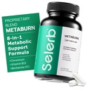 Selerb Metaburn vægttab piller til kvinder & mænd - Appetite Suppressant & Fat Burner, Metabolisme Support vægttab supplement med berberine, Chrom, grøn te & B12- 60 kapsler