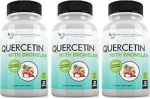 Quercetin 800mg w / bromelain 165mg Per Servering - 120 Veggie Capsules- Full 60 Day Supply, Vitamin Supplement, Bioflavonoider, Gluten Free, Non- GMO (Pack of 3)