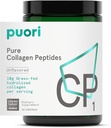 Puori Pure Collagen Peptider Powder, Unflavored - 10g af Grass- Fed Hydrolyzed Bovin Collagen understøtter hud sundhed, hår & negle Styrke, fælles smerte & mobilitet support - 30 Serveringer