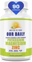Magnesium Kaliumtilskud W Zink - 90 Kapsler 400MG Magnesium, 450MG Kalium, 50MG Zink til vaskulær sundhed - Høj Absorption Vegan til ben kramper og søvn