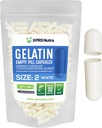 XPRS Nutra Størrelse 2 Tomme kapsler - 100 Tomme Gelatine kapsler - Piller gør det selv Capsule Filling - Pure Bovin Pill Gel Caps til Do- It- Yourself Kosttilskud (hvid)