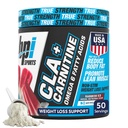 BPI Sports CLA + Carnitin Powder - Ikke Stimulant Fat Burner for vægttab, Metabolisme & Lean Muscle - Koffein fri - Rainbow Ice - 50 Servering - 12.34 oz
