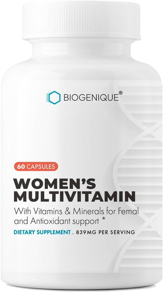 Kvinder Multivitamin, Daglige Vitaminer for Kvinder med Vitaminer A, C, D, E, B- 6 og B- 12, Energi Metabolisme, Ben & immunforsvar, 60 kapsler